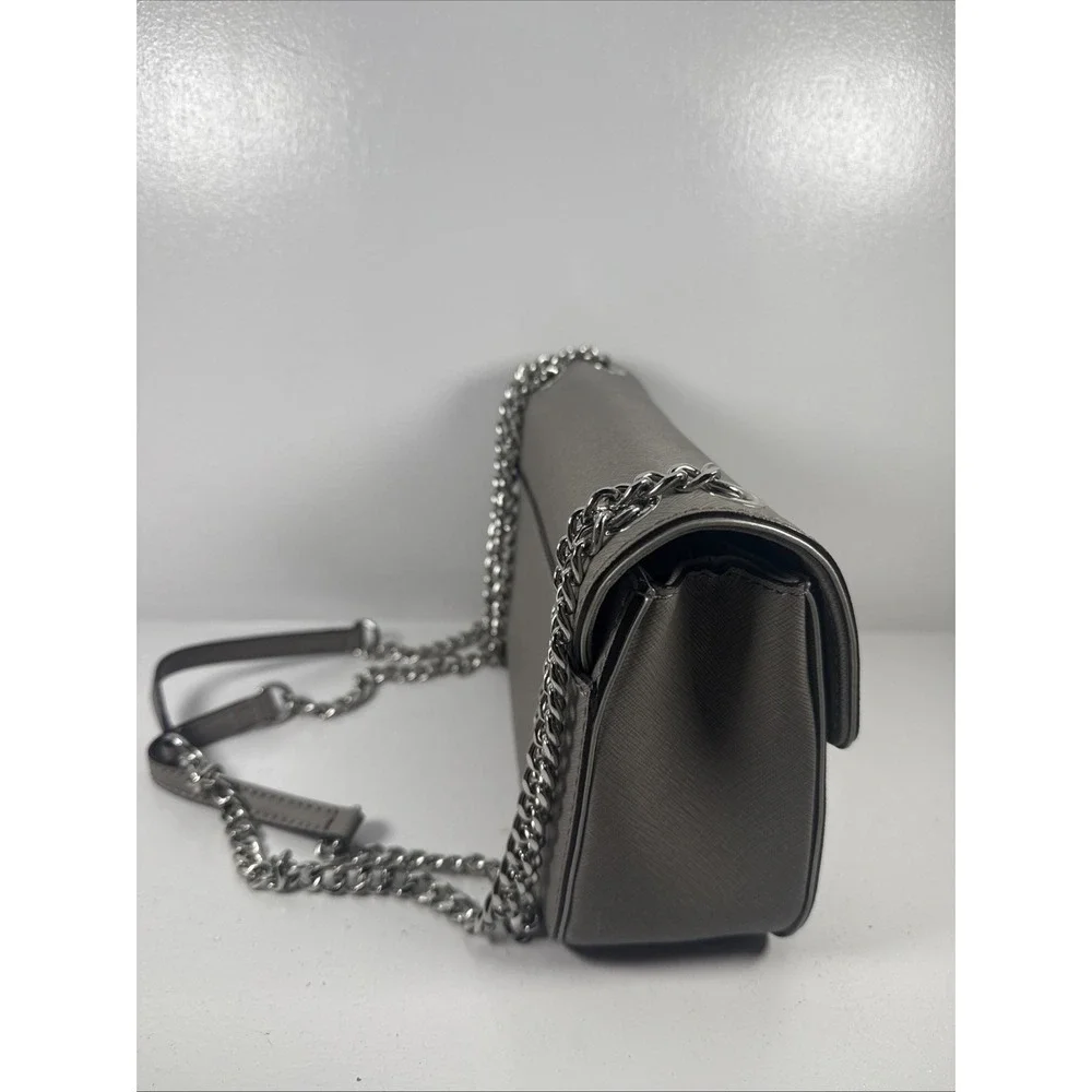 Michael Kors 30H3SOPF1L Sloan Specchio Shoulder Bag Flap Purse in Pearl Grey